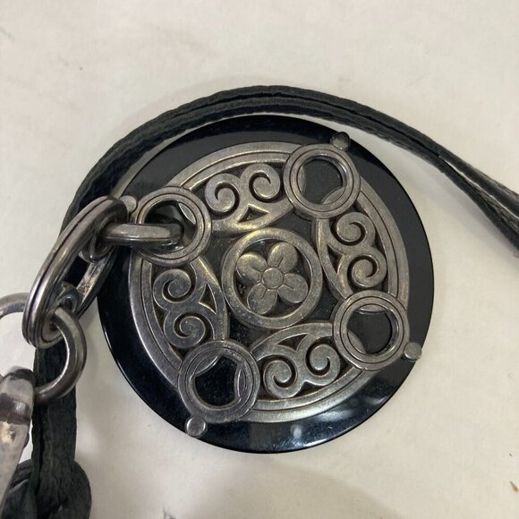 Brighton Peyton Pebbled Leather Crossbody Bag / Purse E077736 Black 12.5"x12" - Picture 9 of 16